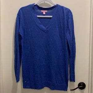 Blue v-neck sweater
